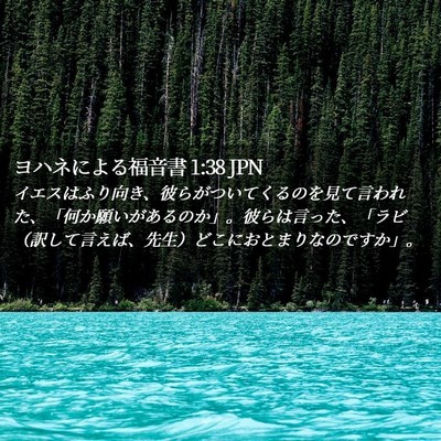 Picture 02 - ヨハネによる福音書 1:38 JPN - イエスはふり向き、彼らがついてく - Bible Verse Picture