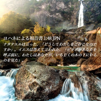 Picture 02 - ヨハネによる福音書 1:48 JPN - ナタナエルは言った、「どうしてわ - Bible Verse Picture
