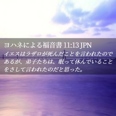 Picture 02 - ヨハネによる福音書 11:13 JPN - イエスはラザロが死んだことを言わ - Bible Verse Picture