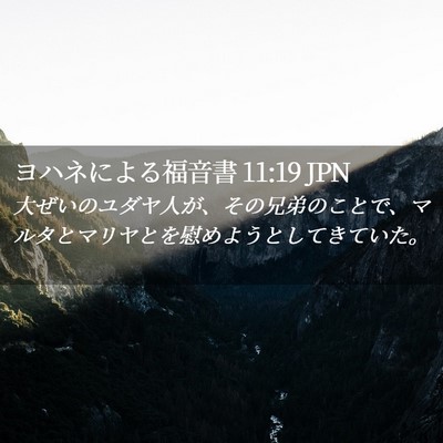 Picture 02 - ヨハネによる福音書 11:19 JPN - 大ぜいのユダヤ人が、その兄弟のこ - Bible Verse Picture