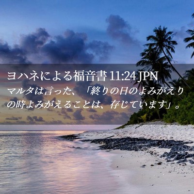 Picture 02 - ヨハネによる福音書 11:24 JPN - マルタは言った、「終りの日のよみ - Bible Verse Picture