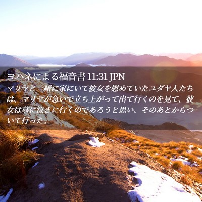 Picture 02 - ヨハネによる福音書 11:31 JPN - マリヤと一緒に家にいて彼女を慰め - Bible Verse Picture