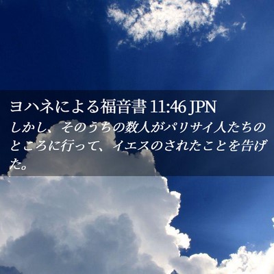 Picture 02 - ヨハネによる福音書 11:46 JPN - しかし、そのうちの数人がパリサイ - Bible Verse Picture