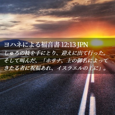 Picture 02 - ヨハネによる福音書 12:13 JPN - しゅろの枝を手にとり、迎えに出て - Bible Verse Picture