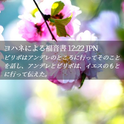 Picture 02 - ヨハネによる福音書 12:22 JPN - ピリポはアンデレのところに行って - Bible Verse Picture