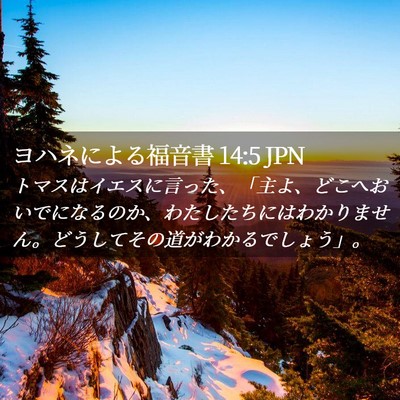 Picture 02 - ヨハネによる福音書 14:5 JPN - トマスはイエスに言った、「主よ、 - Bible Verse Picture