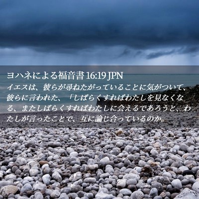 Picture 02 - ヨハネによる福音書 16:19 JPN - イエスは、彼らが尋ねたがっている - Bible Verse Picture