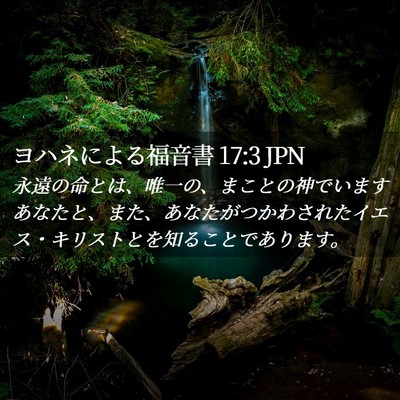 Picture 02 - ヨハネによる福音書 17:3 JPN - 永遠の命とは、唯一の、まことの神 - Bible Verse Picture