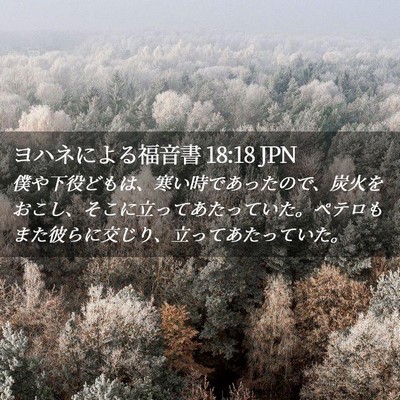 Picture 02 - ヨハネによる福音書 18:18 JPN - 僕や下役どもは、寒い時であったの - Bible Verse Picture