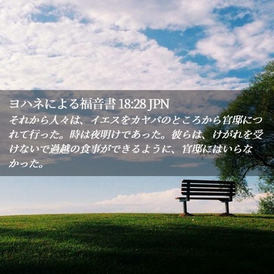 Picture 02 - ヨハネによる福音書 18:28 JPN - それから人々は、イエスをカヤパの - Bible Verse Picture