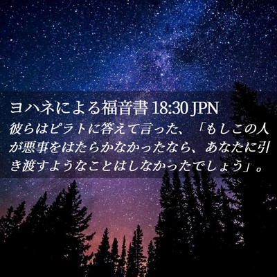 Picture 02 - ヨハネによる福音書 18:30 JPN - 彼らはピラトに答えて言った、「も - Bible Verse Picture