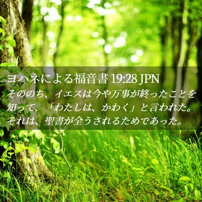 Picture 02 - ヨハネによる福音書 19:28 JPN - そののち、イエスは今や万事が終っ - Bible Verse Picture