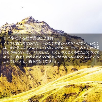 Picture 02 - ヨハネによる福音書 20:17 JPN - イエスは彼女に言われた、「わたし - Bible Verse Picture