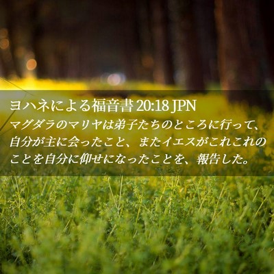 Picture 02 - ヨハネによる福音書 20:18 JPN - マグダラのマリヤは弟子たちのとこ - Bible Verse Picture