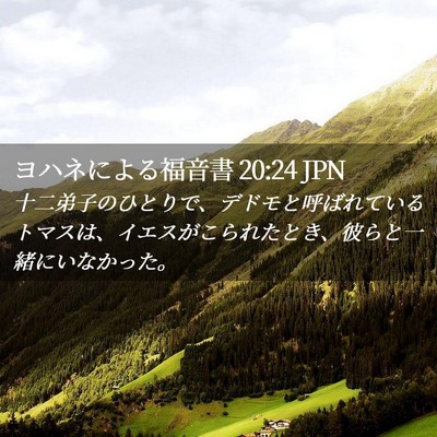Picture 02 - ヨハネによる福音書 20:24 JPN - 十二弟子のひとりで、デドモと呼ば - Bible Verse Picture