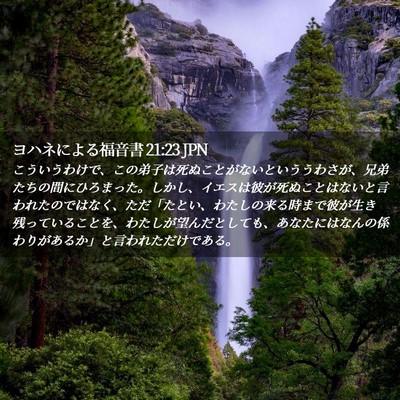 Picture 02 - ヨハネによる福音書 21:23 JPN - こういうわけで、この弟子は死ぬこ - Bible Verse Picture