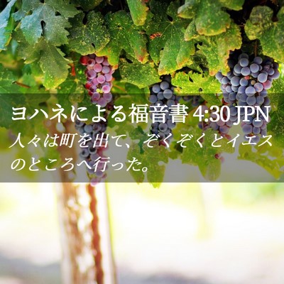 Picture 02 - ヨハネによる福音書 4:30 JPN - 人々は町を出て、ぞくぞくとイエス - Bible Verse Picture