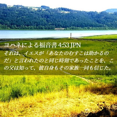 Picture 02 - ヨハネによる福音書 4:53 JPN - それは、イエスが「あなたのむすこ - Bible Verse Picture