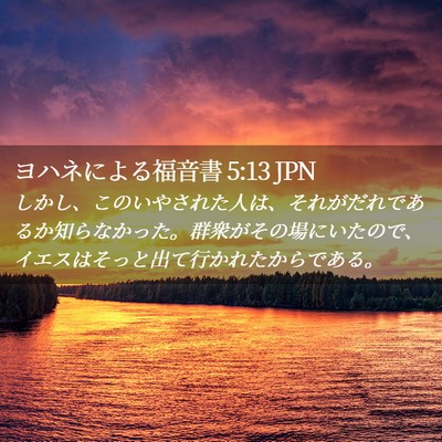 Picture 02 - ヨハネによる福音書 5:13 JPN - しかし、このいやされた人は、それ - Bible Verse Picture
