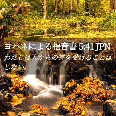 Picture 02 - ヨハネによる福音書 5:41 JPN - わたしは人からの誉を受けることは - Bible Verse Picture