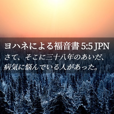 Picture 02 - ヨハネによる福音書 5:5 JPN - さて、そこに三十八年のあいだ、病 - Bible Verse Picture