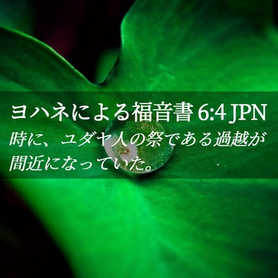 Picture 02 - ヨハネによる福音書 6:4 JPN - 時に、ユダヤ人の祭である過越が間 - Bible Verse Picture