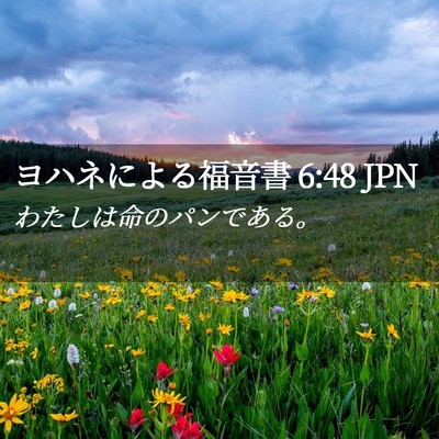 Picture 02 - ヨハネによる福音書 6:48 JPN - わたしは命のパンである。 - Bible Verse Picture