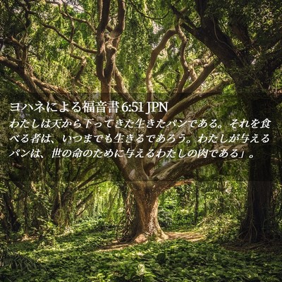 Picture 02 - ヨハネによる福音書 6:51 JPN - わたしは天から下ってきた生きたパ - Bible Verse Picture