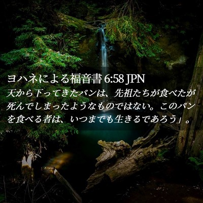 Picture 02 - ヨハネによる福音書 6:58 JPN - 天から下ってきたパンは、先祖たち - Bible Verse Picture