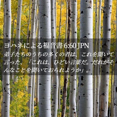 Picture 02 - ヨハネによる福音書 6:60 JPN - 弟子たちのうちの多くの者は、これ - Bible Verse Picture