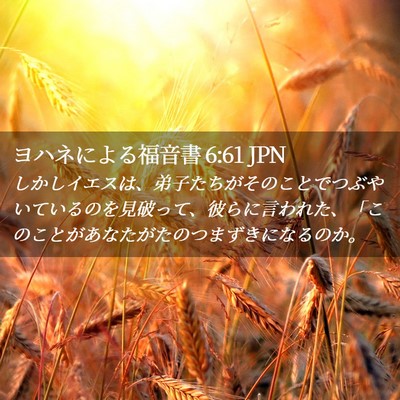 Picture 02 - ヨハネによる福音書 6:61 JPN - しかしイエスは、弟子たちがそのこ - Bible Verse Picture