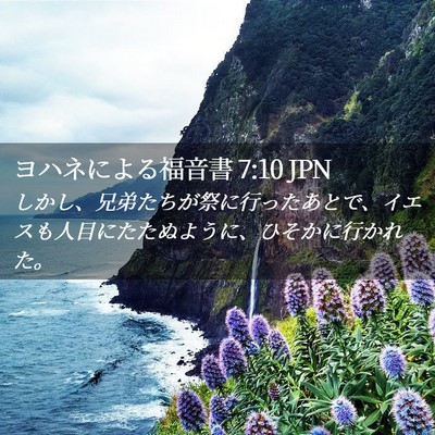 Picture 02 - ヨハネによる福音書 7:10 JPN - しかし、兄弟たちが祭に行ったあと - Bible Verse Picture