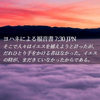 Picture 02 - ヨハネによる福音書 7:30 JPN - そこで人々はイエスを捕えようと計 - Bible Verse Picture
