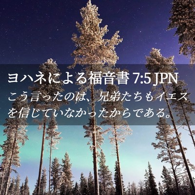 Picture 02 - ヨハネによる福音書 7:5 JPN - こう言ったのは、兄弟たちもイエス - Bible Verse Picture