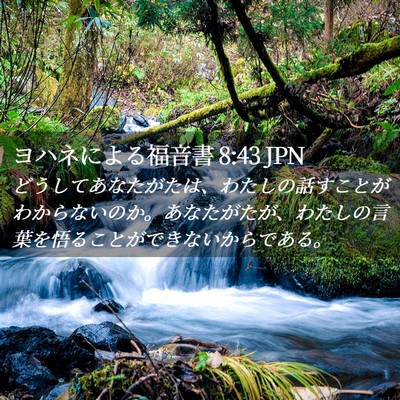 Picture 02 - ヨハネによる福音書 8:43 JPN - どうしてあなたがたは、わたしの話 - Bible Verse Picture