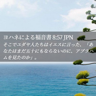 Picture 02 - ヨハネによる福音書 8:57 JPN - そこでユダヤ人たちはイエスに言っ - Bible Verse Picture