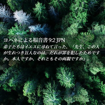 Picture 02 - ヨハネによる福音書 9:2 JPN - 弟子たちはイエスに尋ねて言った、 - Bible Verse Picture