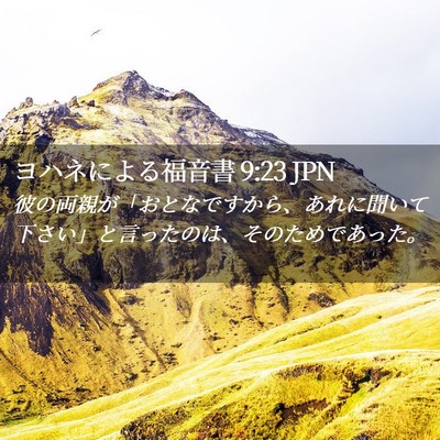 Picture 02 - ヨハネによる福音書 9:23 JPN - 彼の両親が「おとなですから、あれ - Bible Verse Picture