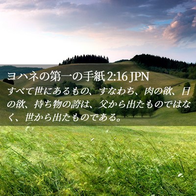 Picture 02 - ヨハネの第一の手紙 2:16 JPN - すべて世にあるもの、すなわち、肉 - Bible Verse Picture