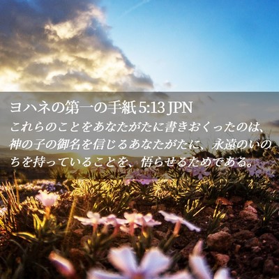Picture 02 - ヨハネの第一の手紙 5:13 JPN - これらのことをあなたがたに書きお - Bible Verse Picture