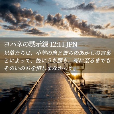 Picture 02 - ヨハネの黙示録 12:11 JPN - 兄弟たちは、小羊の血と彼らのあか - Bible Verse Picture