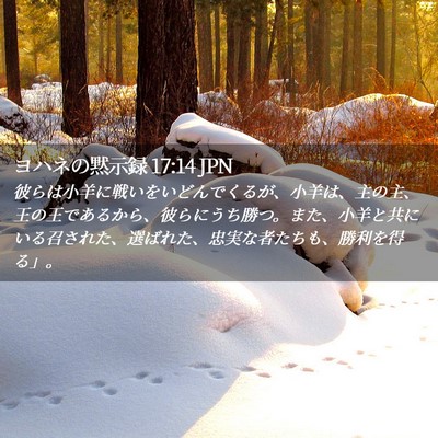 Picture 02 - ヨハネの黙示録 17:14 JPN - 彼らは小羊に戦いをいどんでくるが - Bible Verse Picture