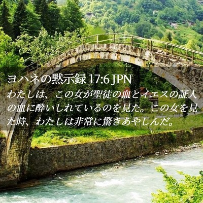 Picture 02 - ヨハネの黙示録 17:6 JPN - わたしは、この女が聖徒の血とイエ - Bible Verse Picture