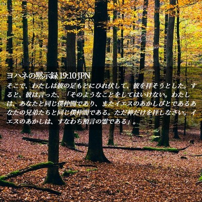 Picture 02 - ヨハネの黙示録 19:10 JPN - そこで、わたしは彼の足もとにひれ - Bible Verse Picture
