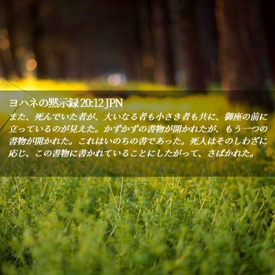 Picture 02 - ヨハネの黙示録 20:12 JPN - また、死んでいた者が、大いなる者 - Bible Verse Picture