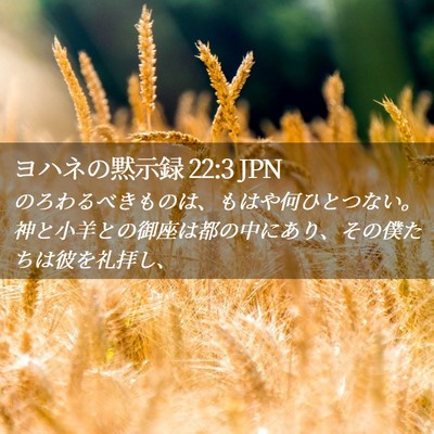 Picture 02 - ヨハネの黙示録 22:3 JPN - のろわるべきものは、もはや何ひと - Bible Verse Picture