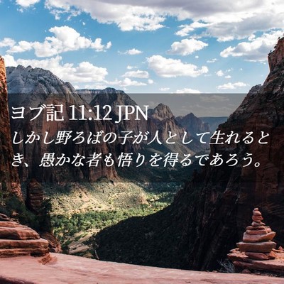 Picture 02 - ヨブ記 11:12 JPN - しかし野ろばの子が人として生れる - Bible Verse Picture