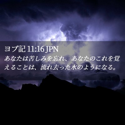 Picture 02 - ヨブ記 11:16 JPN - あなたは苦しみを忘れ、あなたのこ - Bible Verse Picture