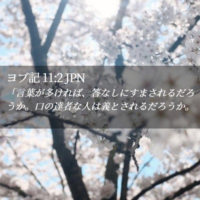 Picture 02 - ヨブ記 11:2 JPN - 「言葉が多ければ、答なしにすまさ - Bible Verse Picture