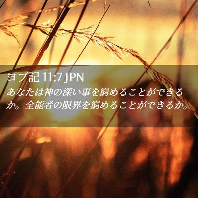Picture 02 - ヨブ記 11:7 JPN - あなたは神の深い事を窮めることが - Bible Verse Picture